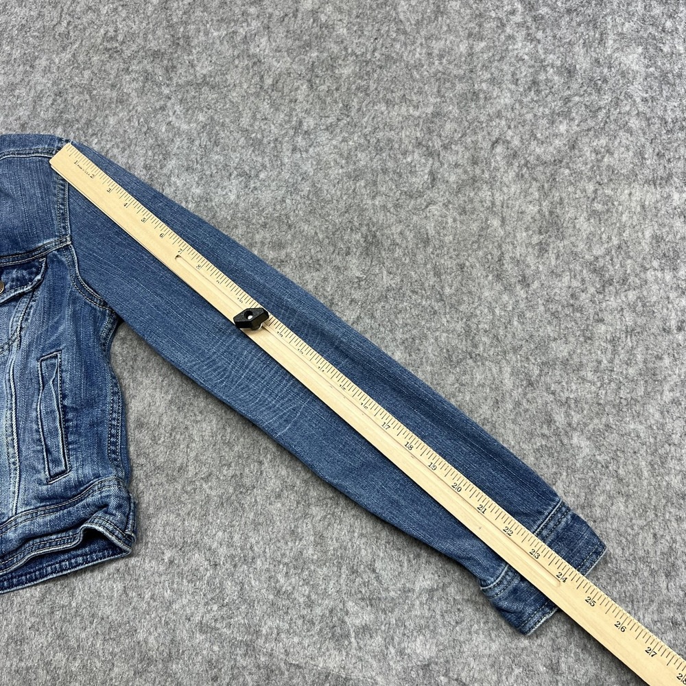 American Eagle Jacket Womens S Blue Denim Cropped Trucker Button Casual Outdoor - Picture 9 of 14